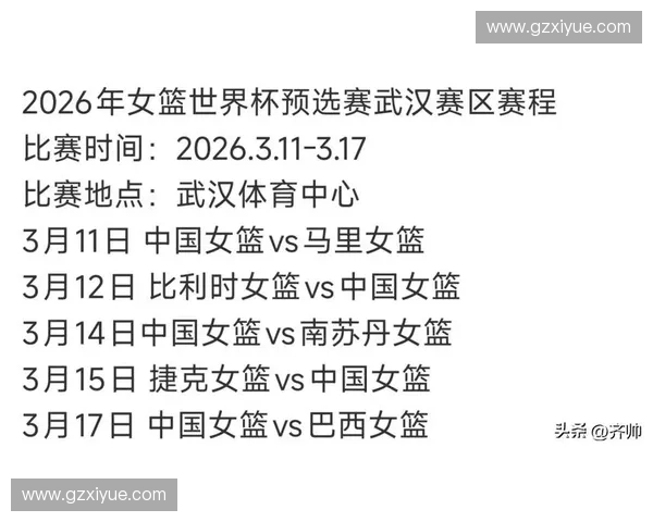 中国女篮最新赛程时间表与赛事对阵详情全面解析